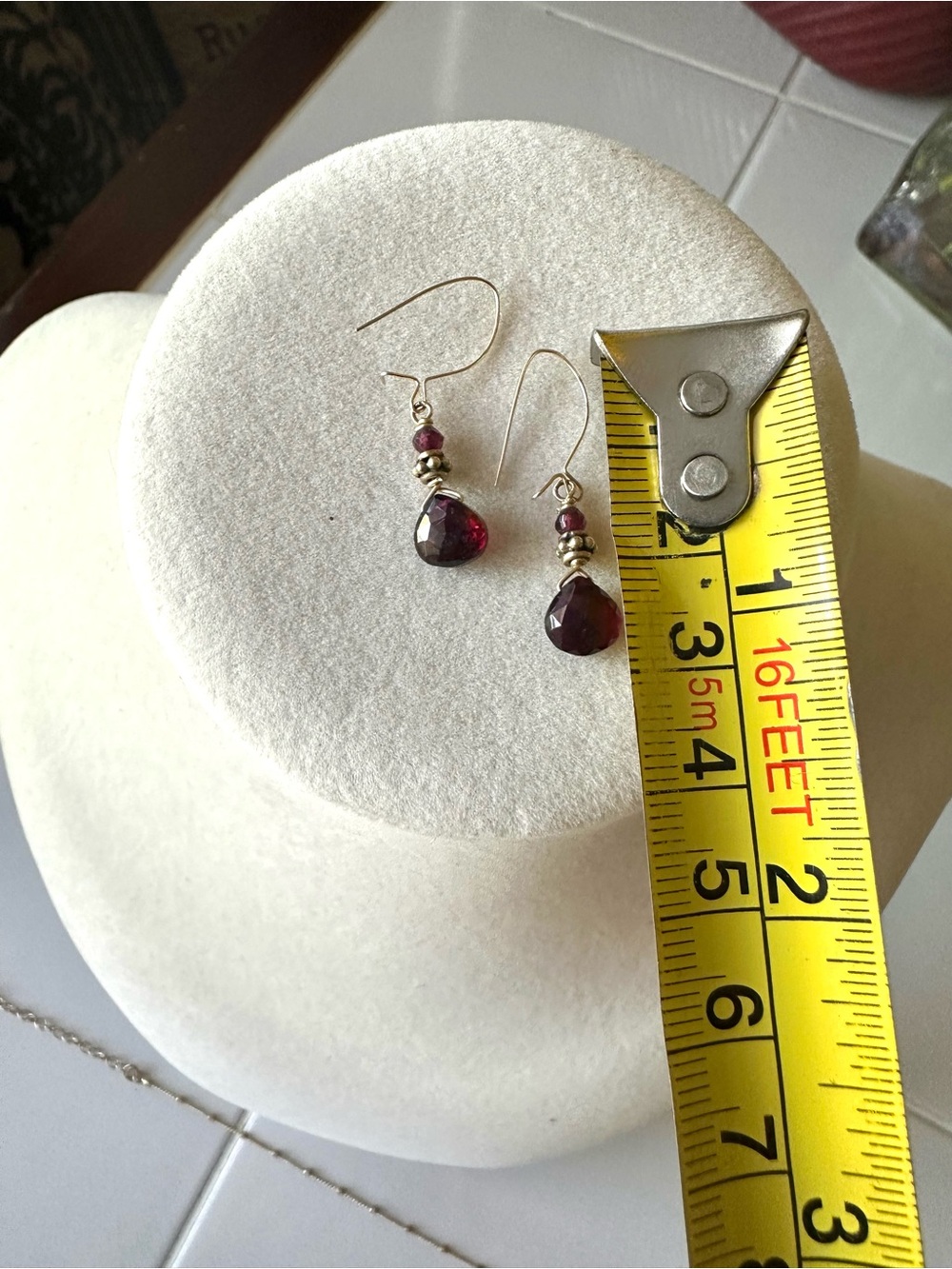 J.Jill 925 Garnet Y Necklace & Earrings Set - Picture 6 of 7